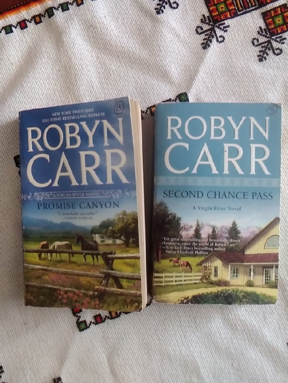 Robyn Carr Paperback Novels - Blue Covers (Promise Canyon, Second Chance Pass)